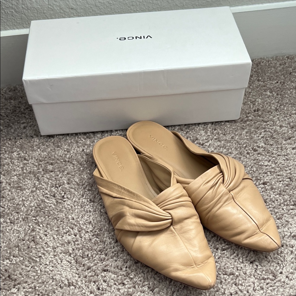 Vince Nude Cappuccino Crenne Mule Loafers